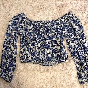 Floral off the shoulder crop top